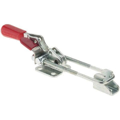 De-Sta-Co - 359 Lb Capacity, Horizontal, U Hook, Flanged Base, Carbon Steel Pull Action Latch Clamp - 1.18" Drawing Movement, 5.2323" OAL, Threaded U Hook, Straight Handle - Eagle Tool & Supply
