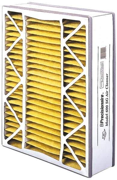 Made in USA - 16" Noml Height x 25" Noml Width x 5" Noml Depth, 35 to 45% Capture Efficiency, Wire-Backed Pleated Air Filter - MERV 8, Cotton/Polyester, Integrated Beverage Board Frame, 300 Max FPM, 833 CFM, For Honeywell 203719 - Eagle Tool & Supply