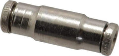 Norgren - 3/16" Outside Diam, Nickel Plated Brass Push-to-Connect Tube Union - 260 Max psi, Tube to Tube Connection - Eagle Tool & Supply