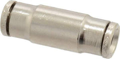 Norgren - 1/4" Outside Diam, Nickel Plated Brass Push-to-Connect Tube Union - 260 Max psi, Tube to Tube Connection - Eagle Tool & Supply