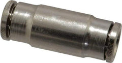 Norgren - 5/16" Outside Diam, Nickel Plated Brass Push-to-Connect Tube Union - 260 Max psi, Tube to Tube Connection - Eagle Tool & Supply