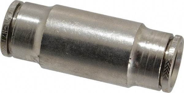 Norgren - 1/2" Outside Diam, Nickel Plated Brass Push-to-Connect Tube Union - 260 Max psi, Tube to Tube Connection - Eagle Tool & Supply