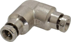 Norgren - 5/32" Outside Diam, Nickel Plated Brass Push-to-Connect Tube Union Elbow - 260 Max psi, Tube to Tube Connection - Eagle Tool & Supply