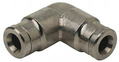 Norgren - 1/8" Outside Diam, Nickel Plated Brass Push-to-Connect Tube Union Elbow - 260 Max psi, Tube to Tube Connection - Eagle Tool & Supply