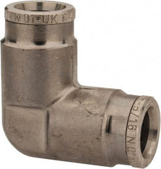 Norgren - 5/16" Outside Diam, Nickel Plated Brass Push-to-Connect Tube Union Elbow - 260 Max psi, Tube to Tube Connection - Eagle Tool & Supply