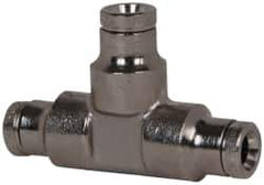 Norgren - 5/32" Outside Diam, Nickel Plated Brass Push-to-Connect Tube Union Tee - 260 Max psi, Tube to Tube Connection - Eagle Tool & Supply