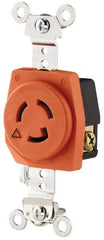 Cooper Wiring Devices - 125 VAC, 15 Amp, L15-15R NEMA, Isolated Ground Receptacle - 2 Poles, 3 Wire, Female End, Orange - Eagle Tool & Supply