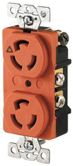 Cooper Wiring Devices - 125 VAC, 15 Amp, L5-15R NEMA, Isolated Ground Receptacle - 2 Poles, 3 Wire, Female End, Orange - Eagle Tool & Supply