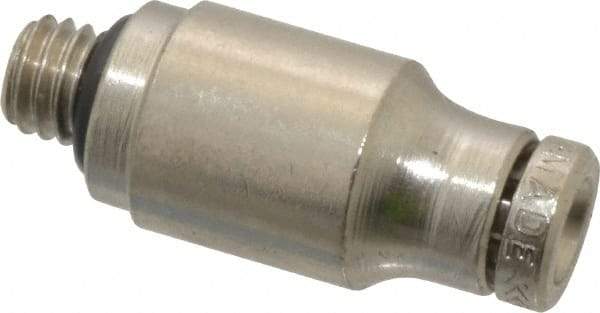Norgren - 10-32 UNF, Nickel Plated Brass Push-to-Connect Tube Male Connector - 260 Max psi, Tube to Male UNF Connection - Eagle Tool & Supply