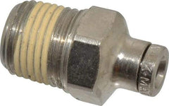 Norgren - 1/8 NPTF, Nickel Plated Brass Push-to-Connect Tube Male Connector - 260 Max psi, Tube to Male NPT Connection - Eagle Tool & Supply