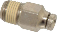 Norgren - 5/32" Tube OD, 1/8 NPTF Nickel Plated Brass Push-to-Connect Tube Male Connector - Tube to Male NPT Connection, 260 Max psi - Eagle Tool & Supply