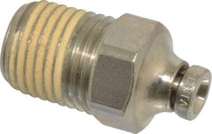 Norgren - 5/32" Tube OD, 1/4 NPTF Nickel Plated Brass Push-to-Connect Tube Male Connector - Tube to Male NPT Connection, 260 Max psi - Eagle Tool & Supply