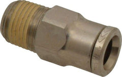 Norgren - 1/8 NPTF, Nickel Plated Brass Push-to-Connect Tube Male Connector - 260 Max psi, Tube to Male NPT Connection - Eagle Tool & Supply