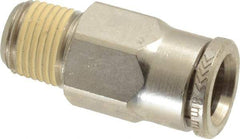 Norgren - 5/16" Tube OD, 1/8 NPTF Nickel Plated Brass Push-to-Connect Tube Male Connector - Tube to Male NPT Connection, 260 Max psi - Eagle Tool & Supply