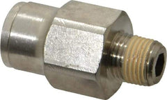 Norgren - 1/8 NPTF, Nickel Plated Brass Push-to-Connect Tube Male Connector - 260 Max psi, Tube to Male NPT Connection - Eagle Tool & Supply