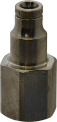 Norgren - 1/8 NPTF, Nickel Plated Brass Push-to-Connect Tube Female Connector - 260 Max psi, Tube to Male NPT Connection - Eagle Tool & Supply