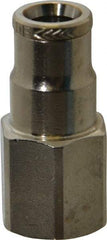 Norgren - 1/8 NPTF, Nickel Plated Brass Push-to-Connect Tube Female Connector - 260 Max psi, Tube to Male NPT Connection - Eagle Tool & Supply