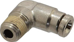 Norgren - 1/8 NPTF, Nickel Plated Brass Push-to-Connect Tube Male Elbow - 260 Max psi, Tube to Male NPT Connection - Eagle Tool & Supply