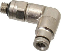 Norgren - 10-32 UNF, Nickel Plated Brass Push-to-Connect Tube Male Swivel Elbow - 260 Max psi, Tube to Male UNF Connection - Eagle Tool & Supply