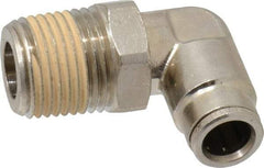 Norgren - 1/2 NPTF, Nickel Plated Brass Push-to-Connect Tube Male Swivel Elbow - 260 Max psi, Tube to Male NPT Connection - Eagle Tool & Supply