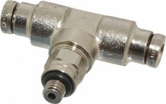 Norgren - 10-32 UNF, Nickel Plated Brass Push-to-Connect Tube Male Swivel Branch Tee - 260 Max psi, Tube to Male UNF Connection - Eagle Tool & Supply