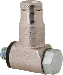 Norgren - 1/4 NPTF, Nickel Plated Brass Push-to-Connect Tube Male Swivel Branch Tee - 260 Max psi, Tube to Male NPT Connection - Eagle Tool & Supply