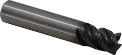 Kennametal - 3/8" Diam, 1/2" LOC, 4 Flute Solid Carbide 0.03" Corner Radius Roughing End Mill - AlTiN Finish, 2" OAL, 3/8" Shank Diam, Single End, Centercutting, 40° Helix - Eagle Tool & Supply