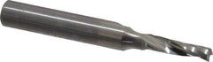 Onsrud - 5/32" Cutting Diam x 9/16" Length of Cut, 1 Flute, Upcut Spiral Router Bit - Uncoated, Right Hand Cut, Solid Carbide, 2" OAL x 1/4" Shank Diam, Single Edge, 21° Helix Angle - Eagle Tool & Supply