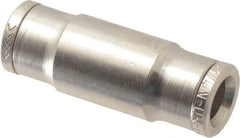 Norgren - 1/4" Outside Diam, Nickel Plated Brass Push-to-Connect Tube Conversion Union - 260 Max psi, Tube to Tube Connection - Eagle Tool & Supply