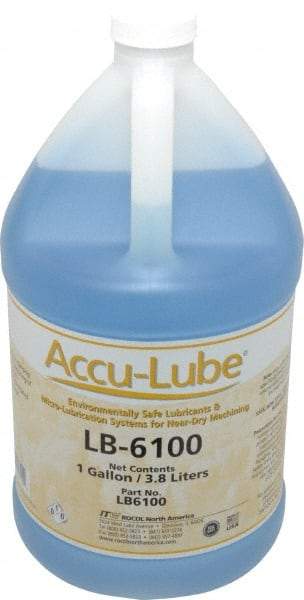 Accu-Lube - Accu-Lube LB-6100, 1 Gal Bottle Cutting & Sawing Fluid - Natural Ingredients, For Cutting, Drilling, Grinding, Milling, Punching, Stamping, Tapping - Eagle Tool & Supply