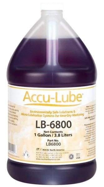 Accu-Lube - Accu-Lube LB-6800, 1 Gal Bottle Cutting & Sawing Fluid - Natural Ingredients, For Cutting, Grinding - Eagle Tool & Supply