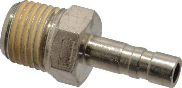 Norgren - 1/4 BSPT, Nickel Plated Brass Push-to-Connect Male Stem Connector - 260 Max psi, Stem to Male Connection - Eagle Tool & Supply
