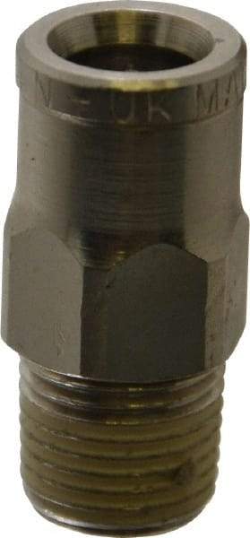 Norgren - 1/4" Outside Diam, 1/8 BSPT, Nickel Plated Brass Push-to-Connect Tube Male Connector - 260 Max psi, Tube to Male Connection - Eagle Tool & Supply