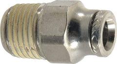 Norgren - 1/4" Outside Diam, 1/4 BSPT, Nickel Plated Brass Push-to-Connect Tube Male Connector - 260 Max psi, Tube to Male Connection - Eagle Tool & Supply