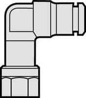 Norgren - 5/32" Outside Diam, 1/8 NPTF, Nickel Plated Brass Push-to-Connect Tube Female Swivel Elbow - 260 Max psi, Tube to Female NPT Connection - Eagle Tool & Supply