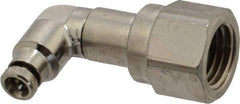 Norgren - 5/32" Outside Diam, 1/4 NPTF, Nickel Plated Brass Push-to-Connect Tube Female Swivel Elbow - 260 Max psi, Tube to Female NPT Connection - Eagle Tool & Supply