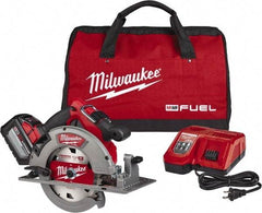 Milwaukee Tool - 18 Volt, 7-1/4" Blade, Cordless Circular Saw - 5,800 RPM, 1 Lithium-Ion Battery Included - Eagle Tool & Supply