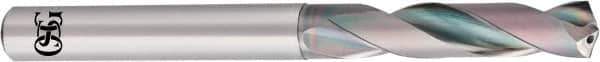 OSG - 8.3mm 140° Spiral Flute Solid Carbide Screw Machine Drill Bit - EgiAs Finish, Right Hand Cut, 42mm Flute Length, 101mm OAL, Straight Shank, Through Coolant - Eagle Tool & Supply