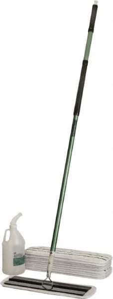 Ability One - 55" Long x 6" Wide Microfiber Dust Flat Mop - Hook & Loop, Green, Looped Head, Launderable - Eagle Tool & Supply