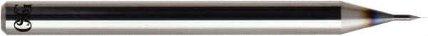 OSG - 0.08mm, 120° Point, Solid Carbide Micro Drill Bit - 38mm OAL, 0.88mm Flute Length, 1/8" Shank Diam, Series 5325 - Eagle Tool & Supply