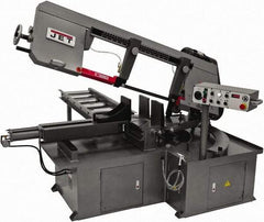 Jet - 12 x 23-1/2" Max Capacity, Semi-Automatic Step Pulley Horizontal Bandsaw - 50 to 297 SFPM Blade Speed, 230/460 Volts, 60°, 3 hp, 3 Phase - Eagle Tool & Supply