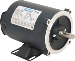 Leeson - 1/2 Max hp, 1,800 Max RPM, Electric AC DC Motor - 230/460 V Input, Three Phase, S56C Frame, C-Face with Base Mount, TENV Enclosure - Eagle Tool & Supply