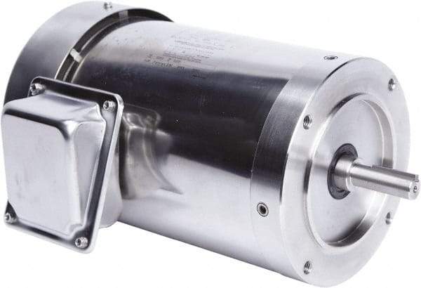 Leeson - 1 Max hp, 1,800 Max RPM, Premium Efficient Electric AC DC Motor - 230/460 V Input, Three Phase, 56C Frame, C-Face Mount, TEFC Enclosure - Eagle Tool & Supply