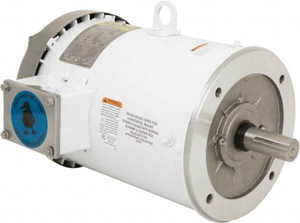 Leeson - 5 Max hp, 1,800 Max RPM, Premium Efficient Electric AC DC Motor - 230/460 V Input, Three Phase, 184TC Frame, C-Face Mount, TEFC Enclosure - Eagle Tool & Supply