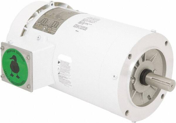 Leeson - 2 Max hp, 1,800 Max RPM, Premium Efficient Electric AC DC Motor - 230/460 V Input, Three Phase, 145TC Frame, C-Face Mount, TEFC Enclosure - Eagle Tool & Supply