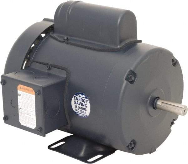 Leeson - 1/2 Max hp, 1,500 Max RPM, Electric AC DC Motor - 110/220 V Input, Single Phase, 56 Frame, Rigid Base Mount, TEFC Enclosure - Eagle Tool & Supply