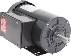 Leeson - 2 Max hp, 1,800 Max RPM, Capacitor Start Electric AC DC Motor - 115-208/230 V Input, Single Phase, 56HZ Frame, Rigid Base Mount, TEFC Enclosure - Eagle Tool & Supply