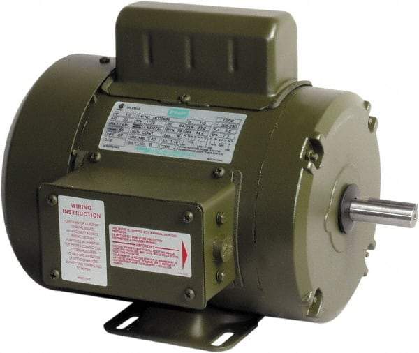 Leeson - 1 Max hp, 1,800 Max RPM, Capacitor Start Electric AC DC Motor - 115-208/230 V Input, Single Phase, 56 Frame, Rigid Base Mount, TEFC Enclosure - Eagle Tool & Supply