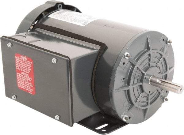 Leeson - 1-1/2 Max hp, 1,800 Max RPM, Capacitor Start Electric AC DC Motor - 115-208/230 V Input, Single Phase, 56H Frame, Rigid Base Mount, TEFC Enclosure - Eagle Tool & Supply