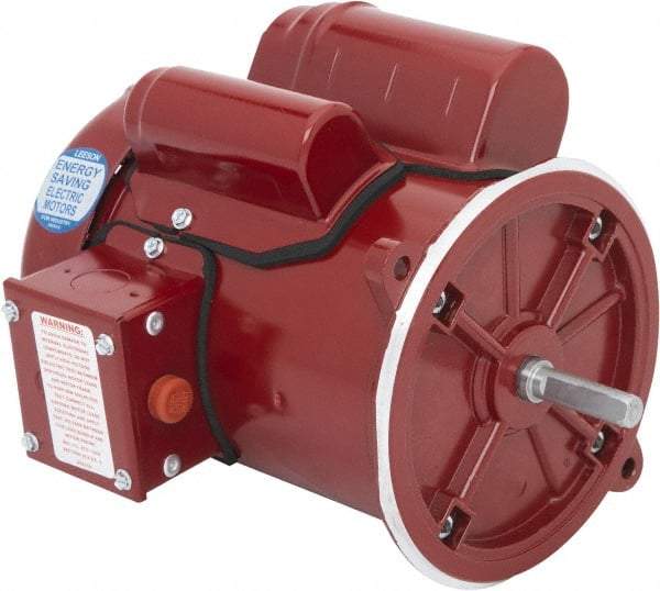 Leeson - 1/3 Max hp, 1,800 Max RPM, Feed-Auger Drive Electric AC DC Motor - 115/230 V Input, Single Phase, 48YZ Frame, 1/2" Shaft Diam, Special Mount, TEFC Enclosure - Eagle Tool & Supply